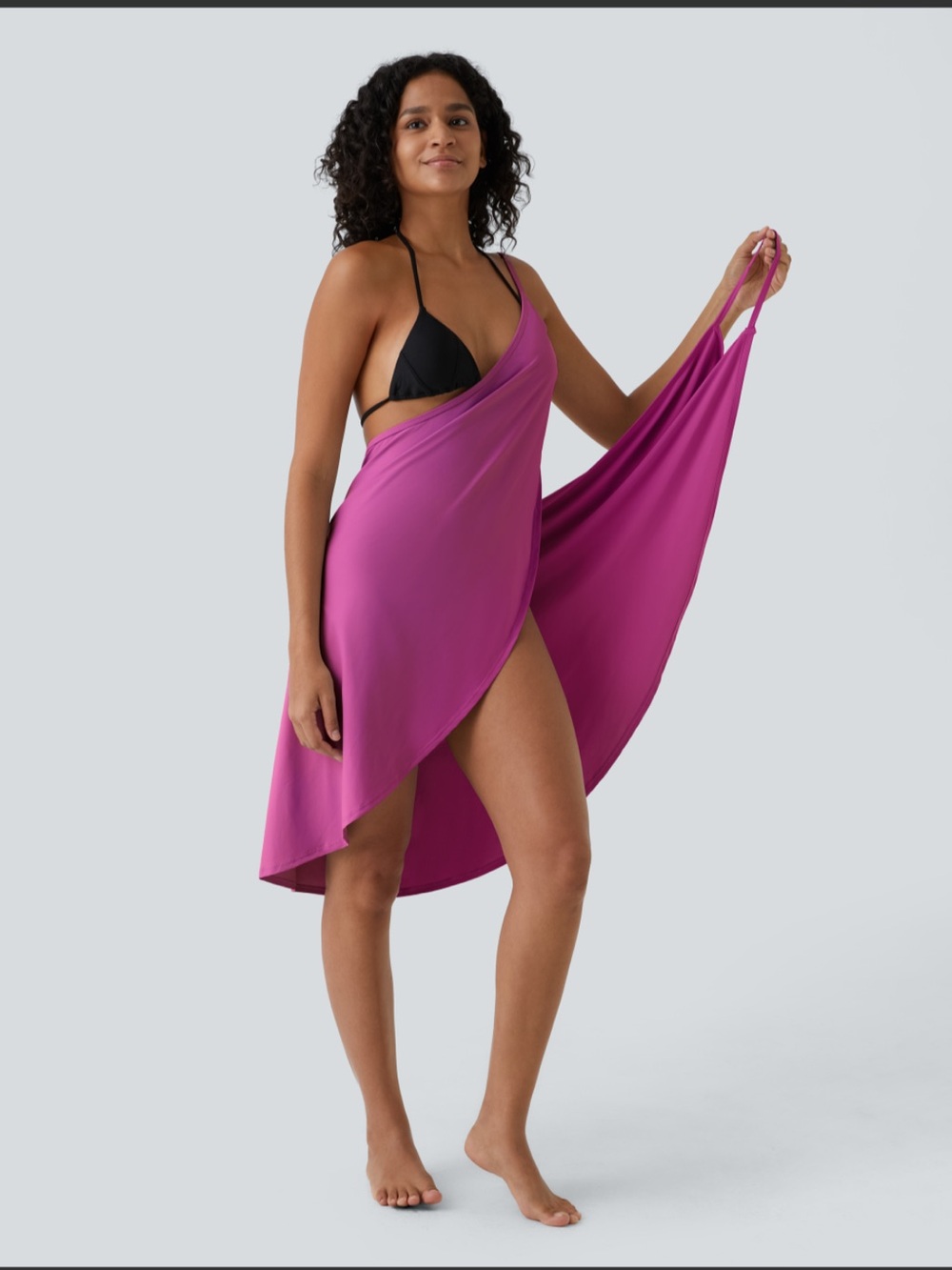 Moda International Fuchsia Swimsuit Cover Wrap Dress